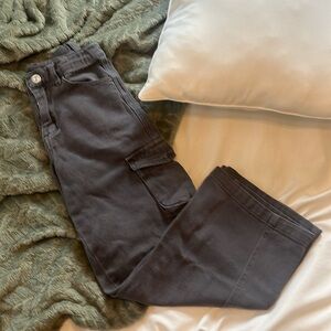 Grey forever 21 kids cargo jean pants kids size 7-8